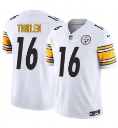 Men Pittsburgh Steelers 16 Adam Thielen White 2025 F U S E Vapor Limited Stitched Football Jersey Men Pittsburgh Steelers 16 Adam Thielen White 2025 F U S E Vapor Limited Stitched Football Jersey