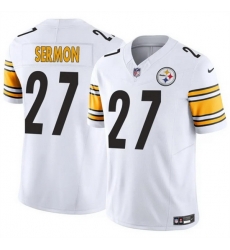 Men Pittsburgh Steelers 27 Trey Sermon White 2025 F U S E Vapor Limited Stitched Football Jersey Men Pittsburgh Steelers 27 Trey Sermon White 2025 F U S E Vapor Limited Stitched Football Jersey