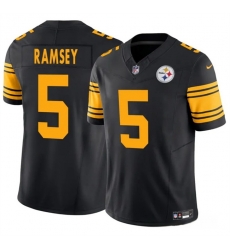 Men Pittsburgh Steelers 5 Jalen Ramsey Black 2025 F U S E Color Rush Vapor Untouchable Limited Stitched Jersey Men Pittsburgh Steelers 5 Jalen Ramsey Black 2025 F U S E Color Rush Vapor Untouchable Limited Stitched Jersey