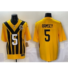 Men Pittsburgh Steelers 5 Jalen Ramsey Gold 1933 Throwback Alternate Stitched Football Jersey Men Pittsburgh Steelers 5 Jalen Ramsey Gold 1933 Throwback Alternate Stitched Football Jersey