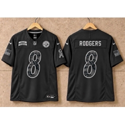 Men Steelers 8 Rodgers Black Salute To Service Stitched NFL Jersey