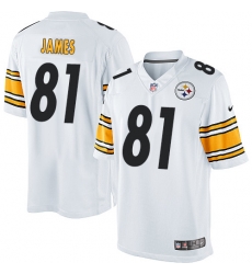 Nike Steelers #81 Jesse James Mens White Elite Jersey