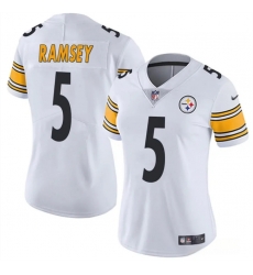 Women Pittsburgh Steelers 5 Jalen Ramsey White 2025 Vapor Untouchable Limited Stitched Football Jersey Women Pittsburgh Steelers 5 Jalen Ramsey White 2025 Vapor Untouchable Limited Stitched Football Jersey