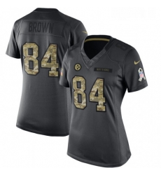 Womens Nike Pittsburgh Steelers 84 Antonio Brown Limited Black 2016 Salute to Service NFL Jersey