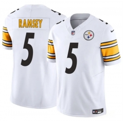 Youth Pittsburgh Steelers 5 Jalen Ramsey White 2023 F U S E  Vapor Untouchable Limited Stitched Football Jersey