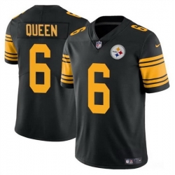 Youth Pittsburgh Steelers 6 Patrick Queen Black Color Rush Limited Stitched Football Jersey