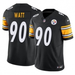 Youth Pittsburgh Steelers 90 T J Watt Black 2023 F U S E Vapor Untouchable Limited Stitched Jerseys