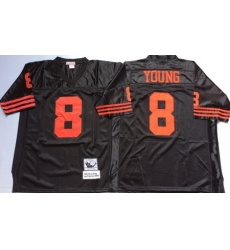 49ers 8 Steve Young Black Throwback Jersey