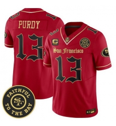 Men San Francisco 49ers  13 Brock Purdy  Gothic Edition  Red Black Vapor Limited Jersey