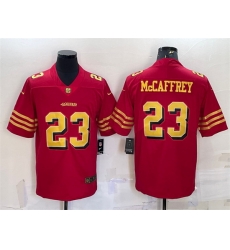 Men San Francisco 49ers 23 Christian McCaffrey Red Gold Vapor Untouchable Limited Stitched Jersey