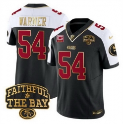 Men San Francisco 49ers 54 Fred warner Black Alternate 2025 F U S E  3 Star C With Faithful To The Bay Patch Limited V8 Stitched Football Jersey