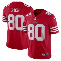 Men San Francisco 49ers 80 Jerry Rice Red F U S E  Vapor Untouchable Limited Stitched Football Jersey