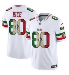 Men San Francisco 49ers 80 Jerry Rice White 2025 F U S E  Mexico Vapor Limited Stitched Football Jersey