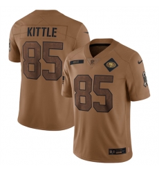 Men San Francisco 49ers 85 George Kittle 2023 Brown Salute To Service Limited Stitched Football Jersey