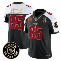 Men San Francisco 49ers 85 George kittle Black Alternate F U S E  3 Star C With Faithful To The Bay Patch Vapor Limited Stitched Football Jersey