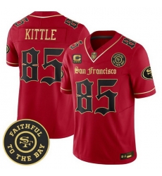 Men San Francisco 49ers  85 George kittle  Gothic Edition  Red Black Vapor Limited Jersey