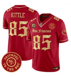 Men San Francisco 49ers  85 George kittle  Gothic Edition  Red Gold Vapor Limited Jersey