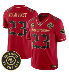 Men San Francisco 49ers  Christian McCaffrey  Gothic Edition  Red Black Vapor Limited Jersey