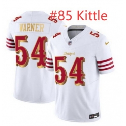 Men San Francisco 49ers George Kittle #85 White Gold 2025 F U S E Rivalries Vapor Limited Stitched Football Jersey