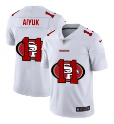 Nike 49ers 11 Brandon Aiyuk White Shadow Logo Limited Jersey