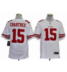 Nike San Francisco 49ers 15 Michael Crabtree white Elite NFL Jersey