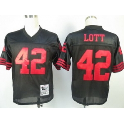 San Francisco 49ers 42 Lott Throwback Black Jerseys (1)