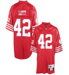 San Francisco 49ers 42 Ronnie Lott Red Throwback