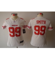 Women Nike NFL San Francisco 49ers 99# Aldon Smith White Color[NIKE LIMITED Jersey]