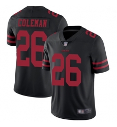 Youth 49ers 26 Tevin Coleman Black Alternate Stitched Football Vapor Untouchable Limited Jersey