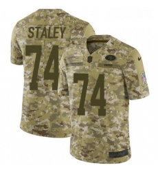 Youth Nike San Francisco 49ers 74 Joe Staley Limited Camo 2018 Salute to Service NFL Jersey