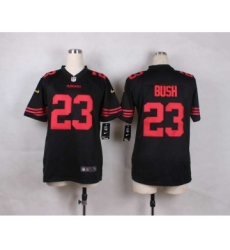 nike youth nfl jerseys san francisco 49ers 23 bush black[nike][bush]