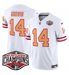 Men Tampa Bay Buccaneers 14 Chris Godwin White F U S E  2024 NFC South Champions Limited Stitched Jersey