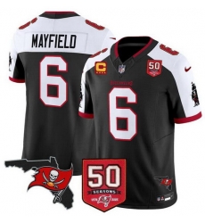 Men Tampa Bay Buccaneers 6 Baker Mayfield Black Alternate F U S E 50th Season 26 4 Star C Patch Vapor Limited Stitched Football Jersey Men Tampa Bay Buccaneers 6 Baker Mayfield Black Alternate F U S E 50th Season 26 4 Star C Patch Vapor Limited Stitched Football Jersey