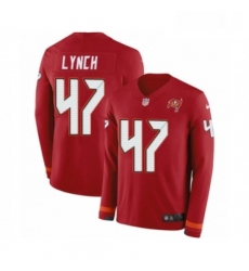 Mens Nike Tampa Bay Buccaneers 47 John Lynch Limited Red Therma Long Sleeve NFL Jersey