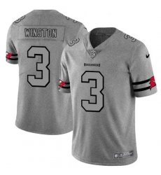 Nike Buccaneers 3 Jameis Winston 2019 Gray Gridiron Gray Vapor Untouchable Limited Jersey