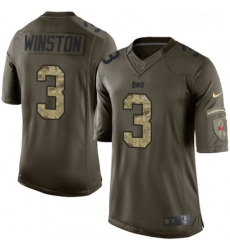 Youth Nike Tampa Bay Buccaneers 3 Jameis Winston Elite Green Salute to Service NFL Jersey