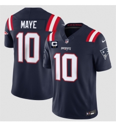 Men New England Patriots  10 Drake Maye Navy 2026 F U S E  2 Star C Pach Vapor Limited Stitched Football Jersey