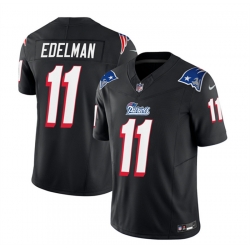 Men New England Patriots 11 Julian Edelman Black 2023 F U S E  Throwback Limited Stitched Football Jersey