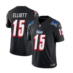 Men New England Patriots 15 Ezekiel Elliott Black 2023 F U S E  Throwback Limited Stitched Football Jersey