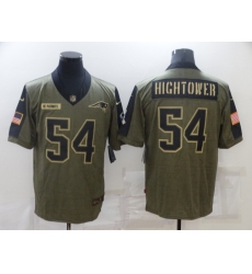 Men New England Patriots #54 Dont'a Hightower Nike Olive 2021 Salute To Service Limited Jersey