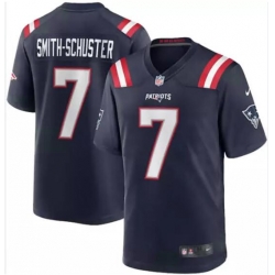 Men New England Patriots 7 JuJu Smith Schuster Navy Stitched Game Jersey