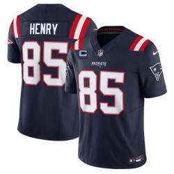 Men New England Patriots 85 Hunter Henry Navy 2025 F U S E  With 4 Star C Patch Vapor Limited Stitched Football Jersey