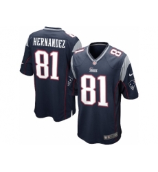 Nike New England Patriots 81 Aaron Hernandez blue Game NFL Jersey