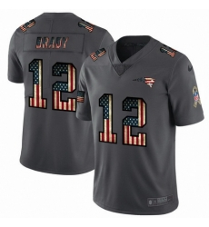 Nike Patriots 12 Tom Brady 2019 Salute To Service USA Flag Fashion Limited Jersey