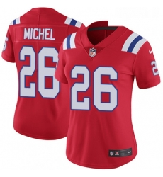 Womens Nike New England Patriots 26 Sony Michel Red Alternate Vapor Untouchable Limited Player NFL Jersey