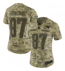 Womens Nike New England Patriots 87 Rob Gronkowski Limited Camo 2018 Salute to Service NFL Jersey