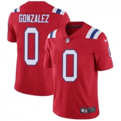 Youth New England Patriots 0 Christian Gonzalez Red Stitched Vapor Limited Jersey