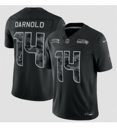 Men Seattle Seahawks  14 Sam Darnold Black F U S E  2026 Salute to Service Limited Stitched Football Jersey