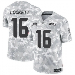 Men Seattle Seahawks 16 Tyler Lockett 2024 F U S E Arctic Camo Salute To Service Limited Stitched Football Jersey