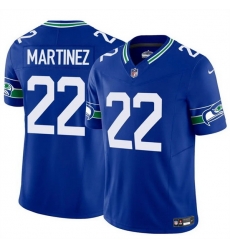 Men Seattle Seahawks 22 Damien Martinez Royal 2025 F U S E Throwback Vapor Limited Stitched Football Jersey